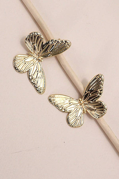 SUMMER FLARE BUTTERFLY POST EARRINGS: GOLD