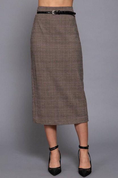 The Uptown Plaid Midi Skirt