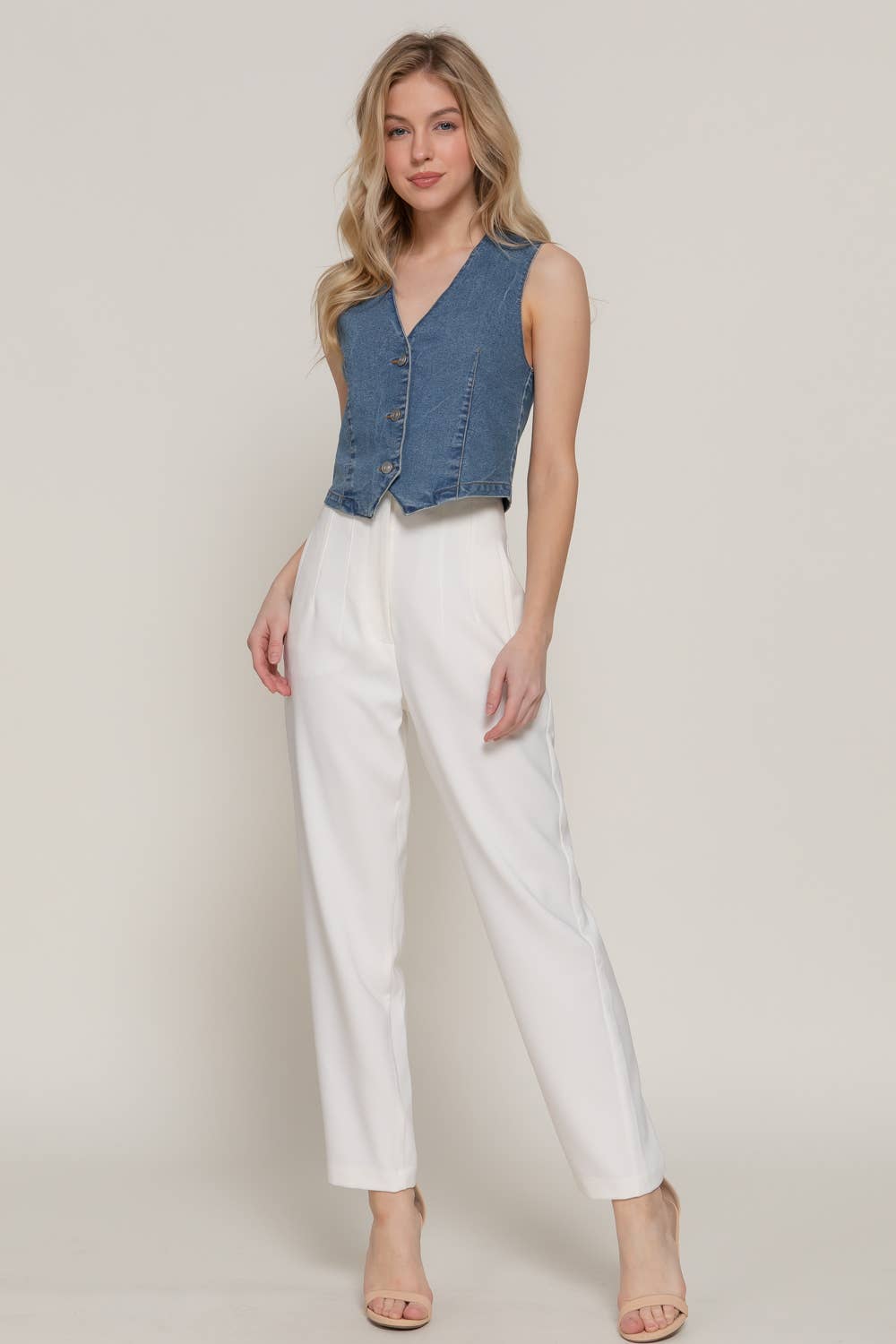 Stretch Denim Vest: Denim