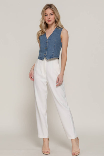 Stretch Denim Vest: Denim