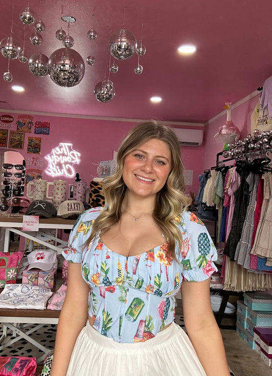 SALE: Tropic Like It’s Hot Corset Top