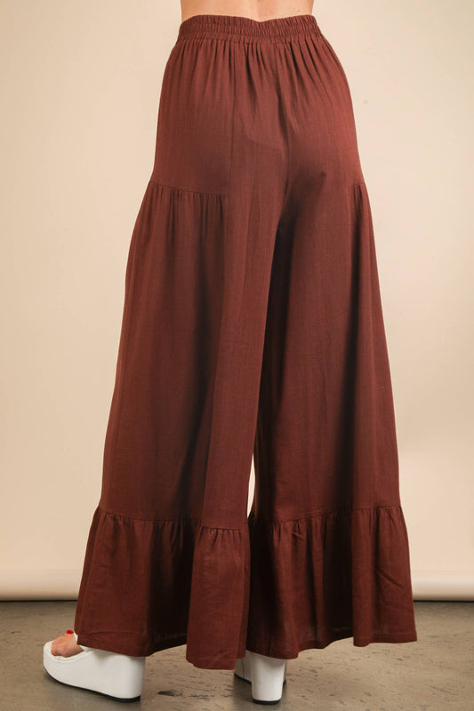 Mocha Moods Ruffle Pants