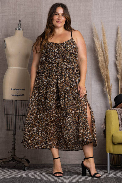 BLACK PLUS SIZE CASUAL DRESSES-S1555: BLACK / 1XL