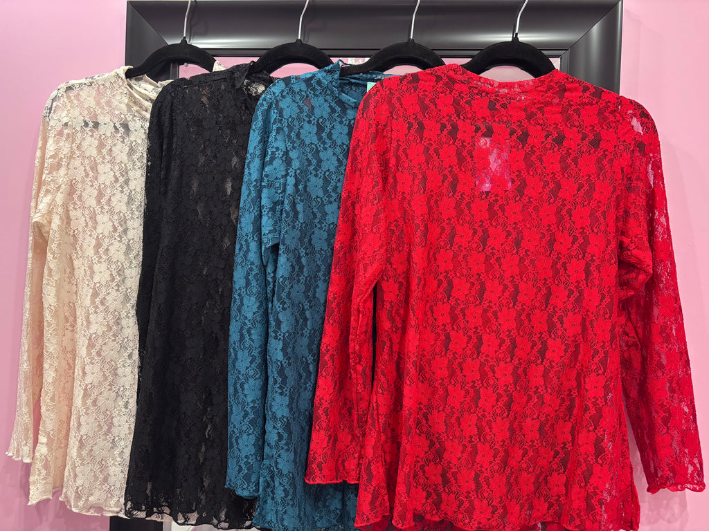 Sweet lace Mock Neck