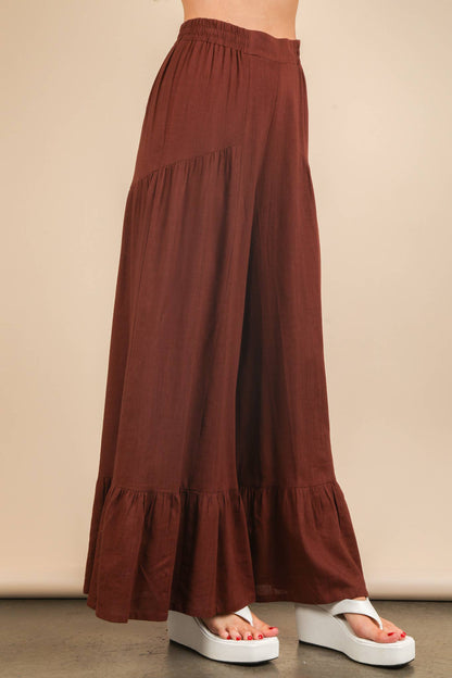 Mocha Moods Ruffle Pants
