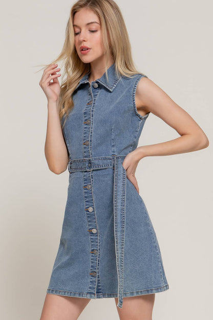The Daisy Stretch Denim Dress