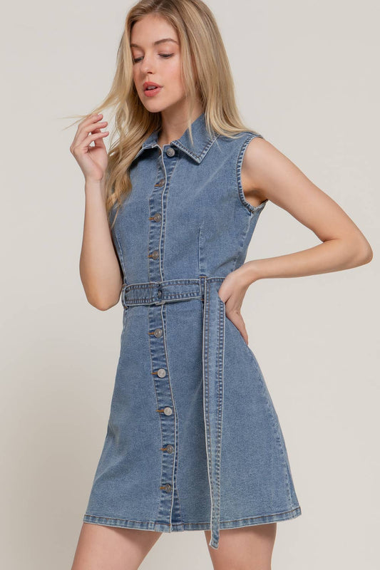 The Daisy Stretch Denim Dress