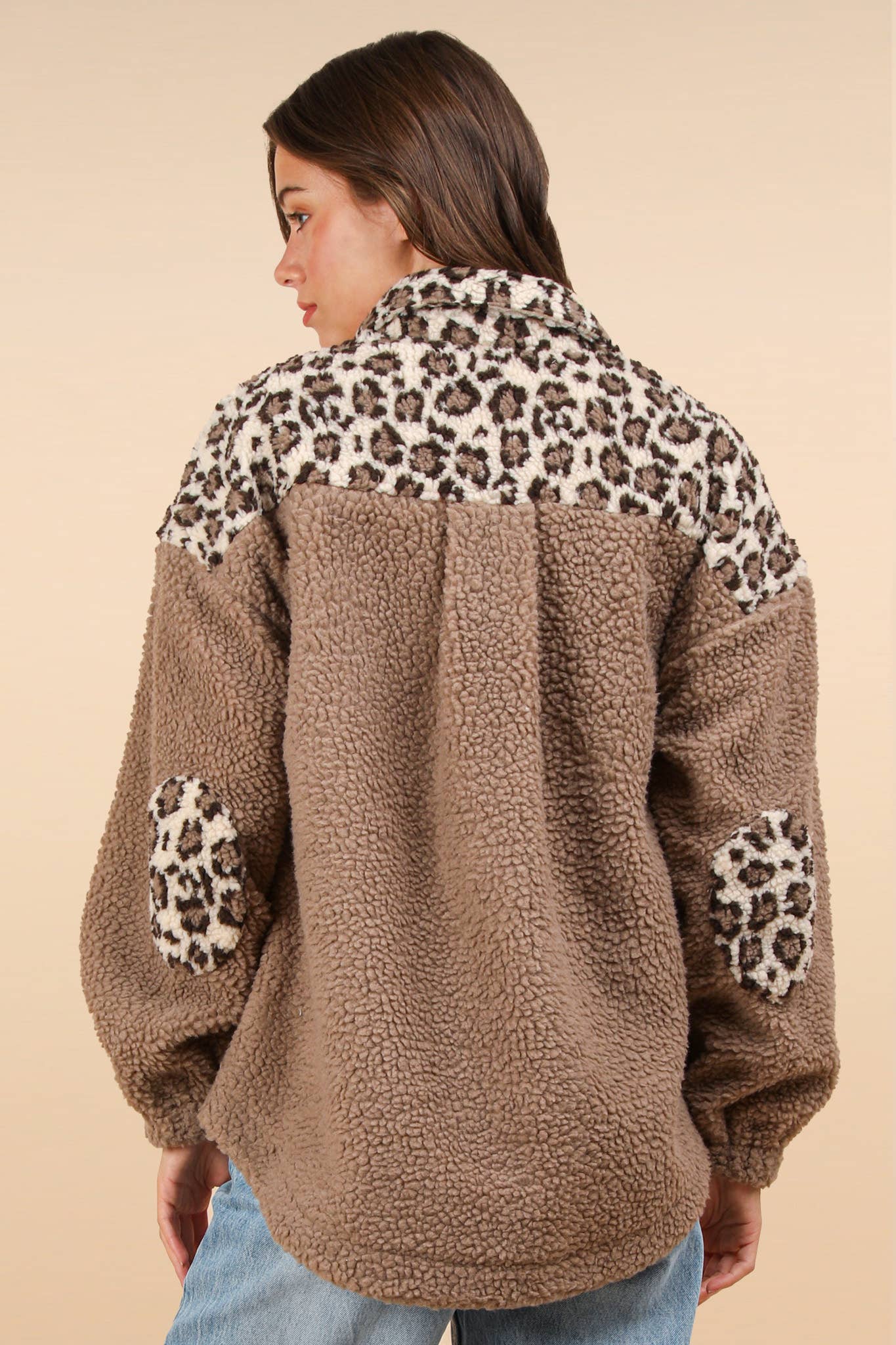 Leopard Oversized Fleece Jacket