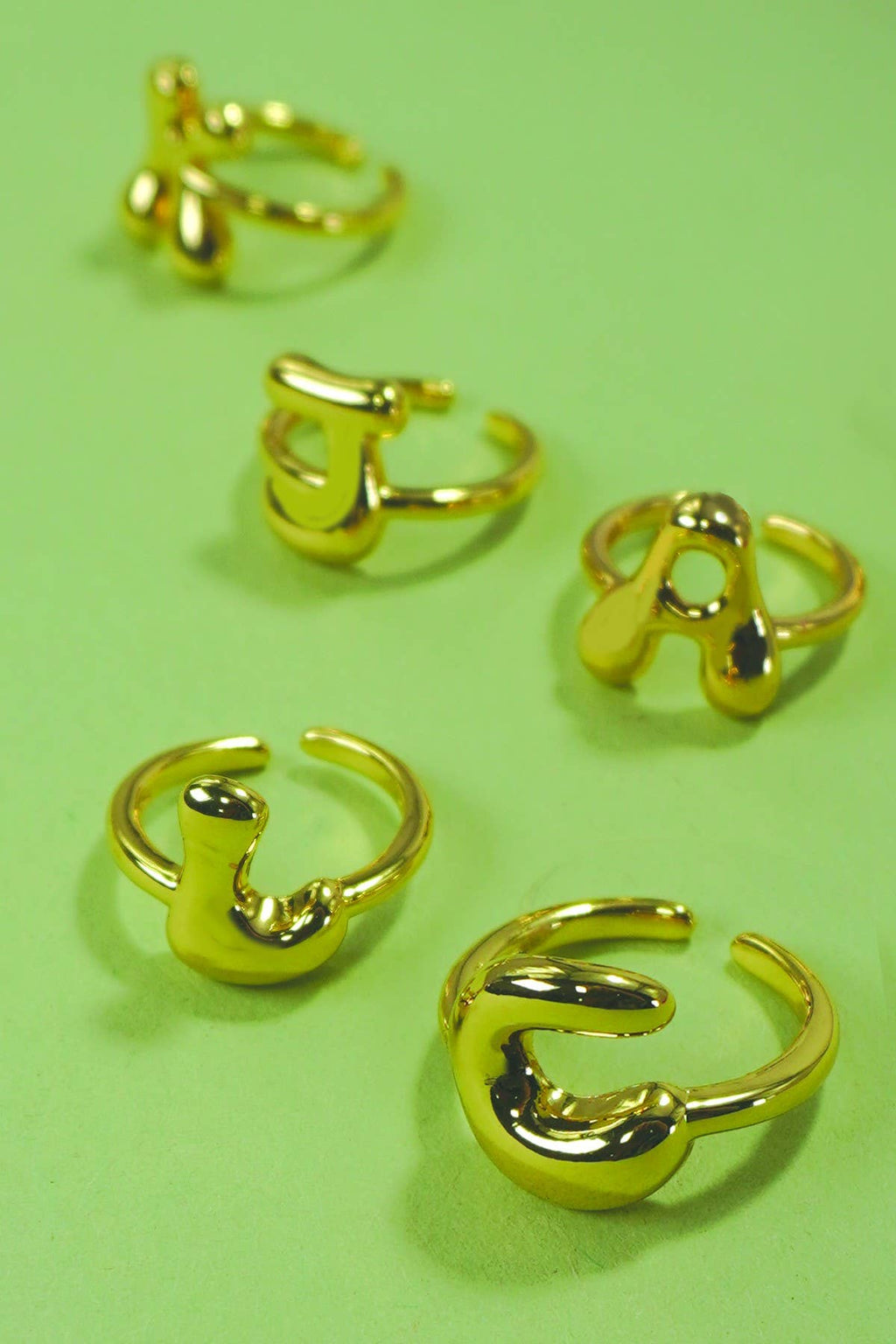 BALLOON BUBBLE MONOGRAM INITIAL ADJUSTABLE RING
