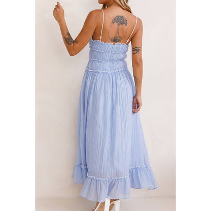 Blue Skies Ruffle Midi