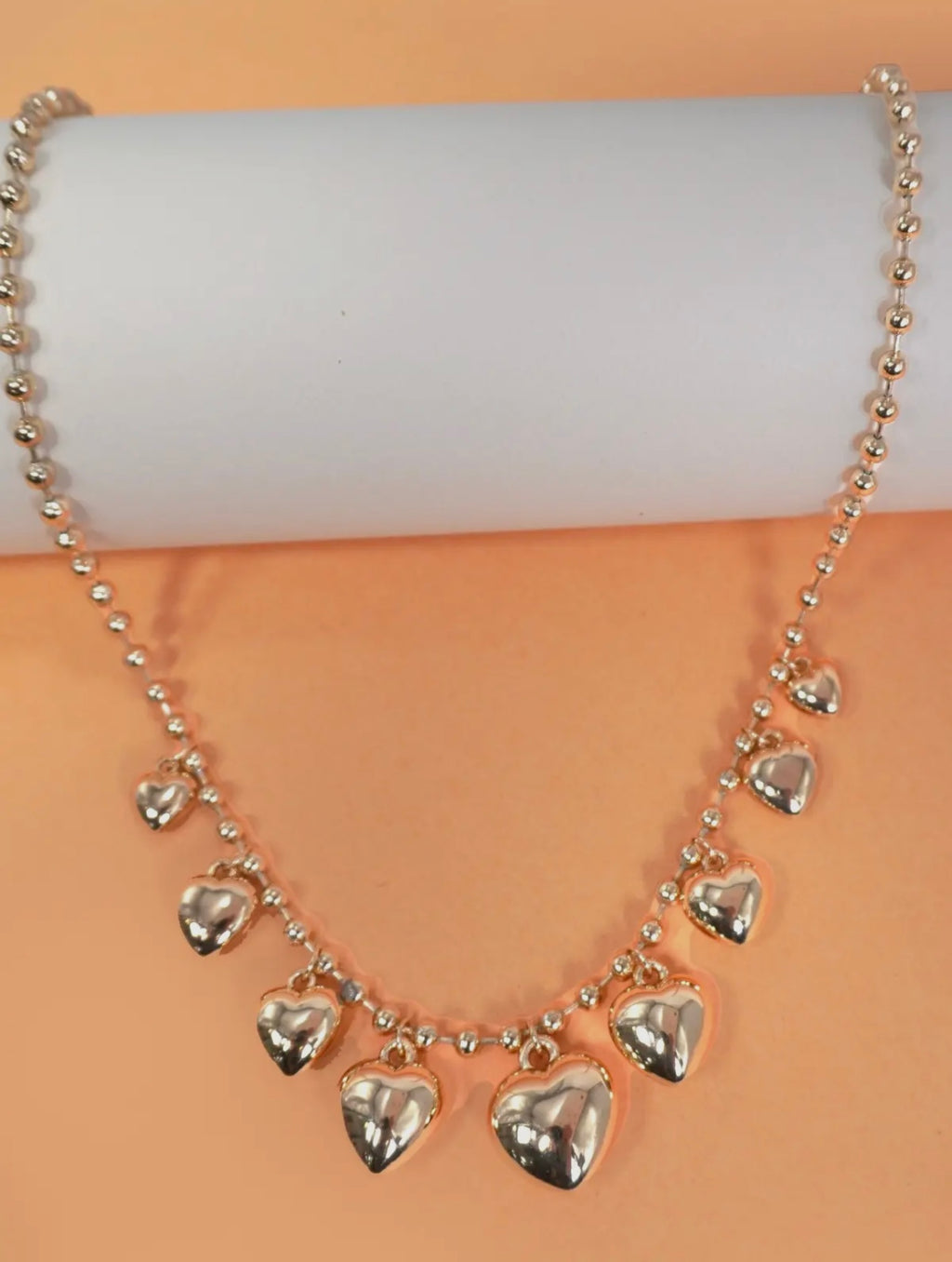 Puff chunky heart necklace