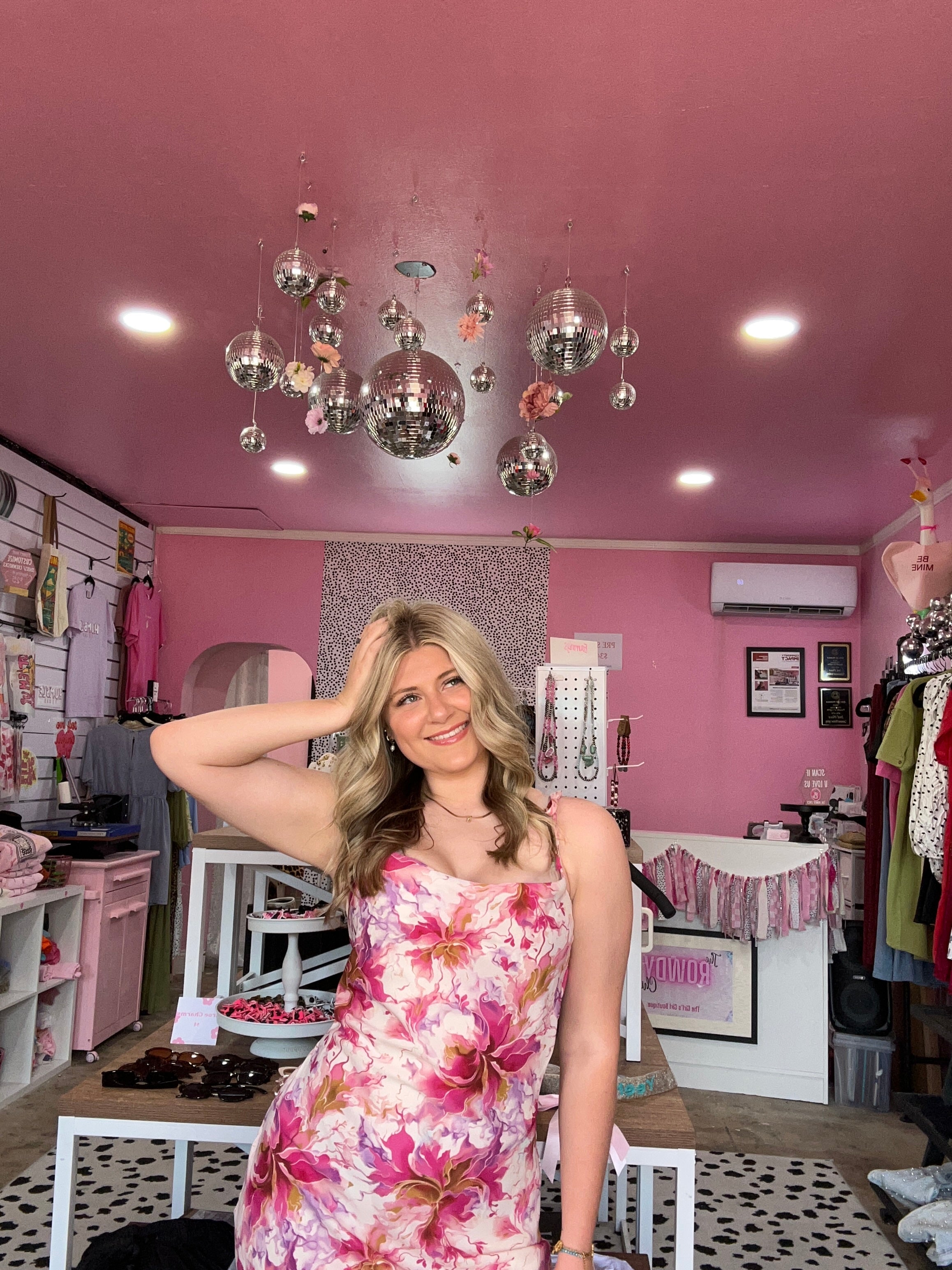 Tie strap floral dress