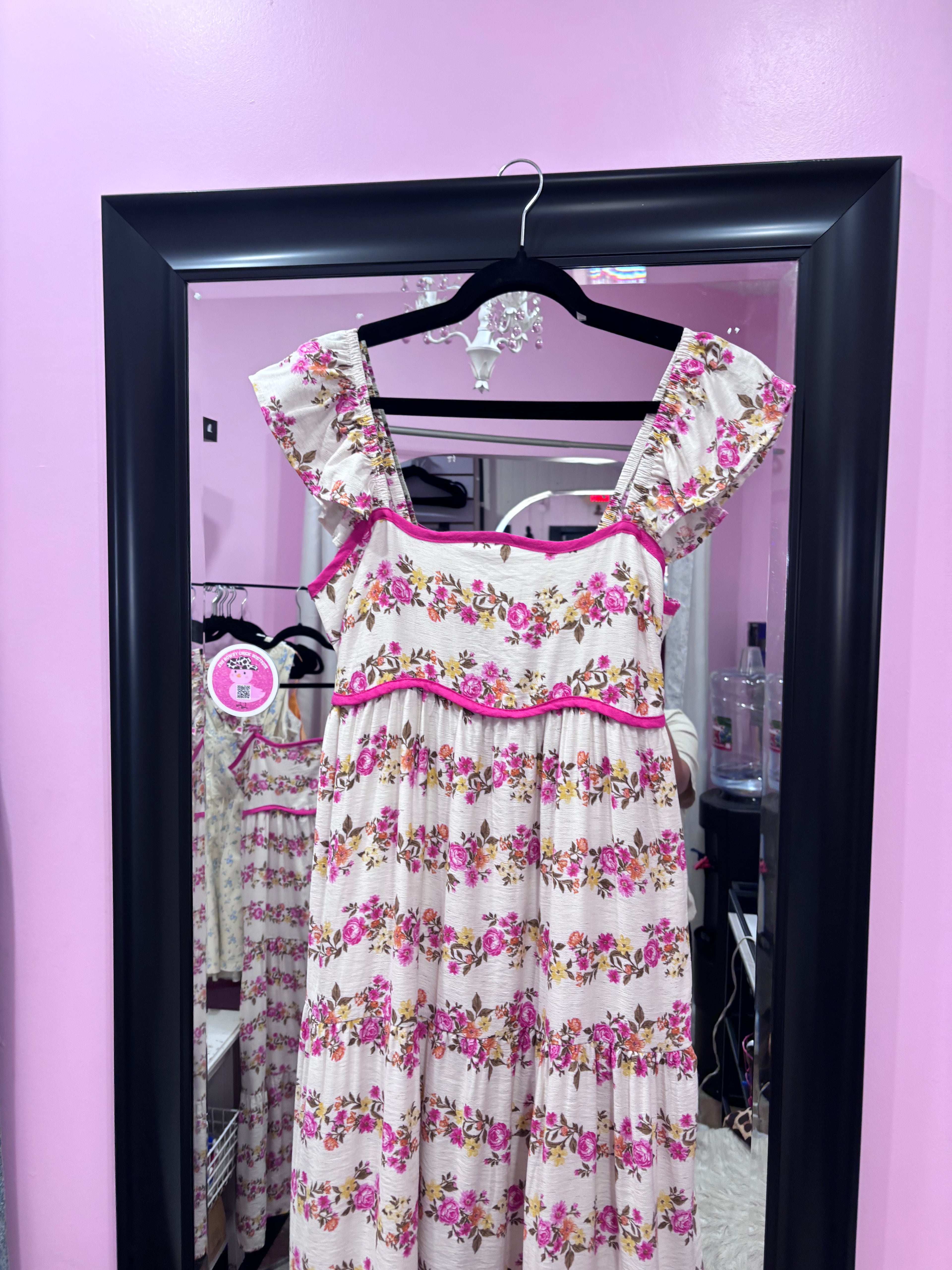 Pink Floral Maxi Dress