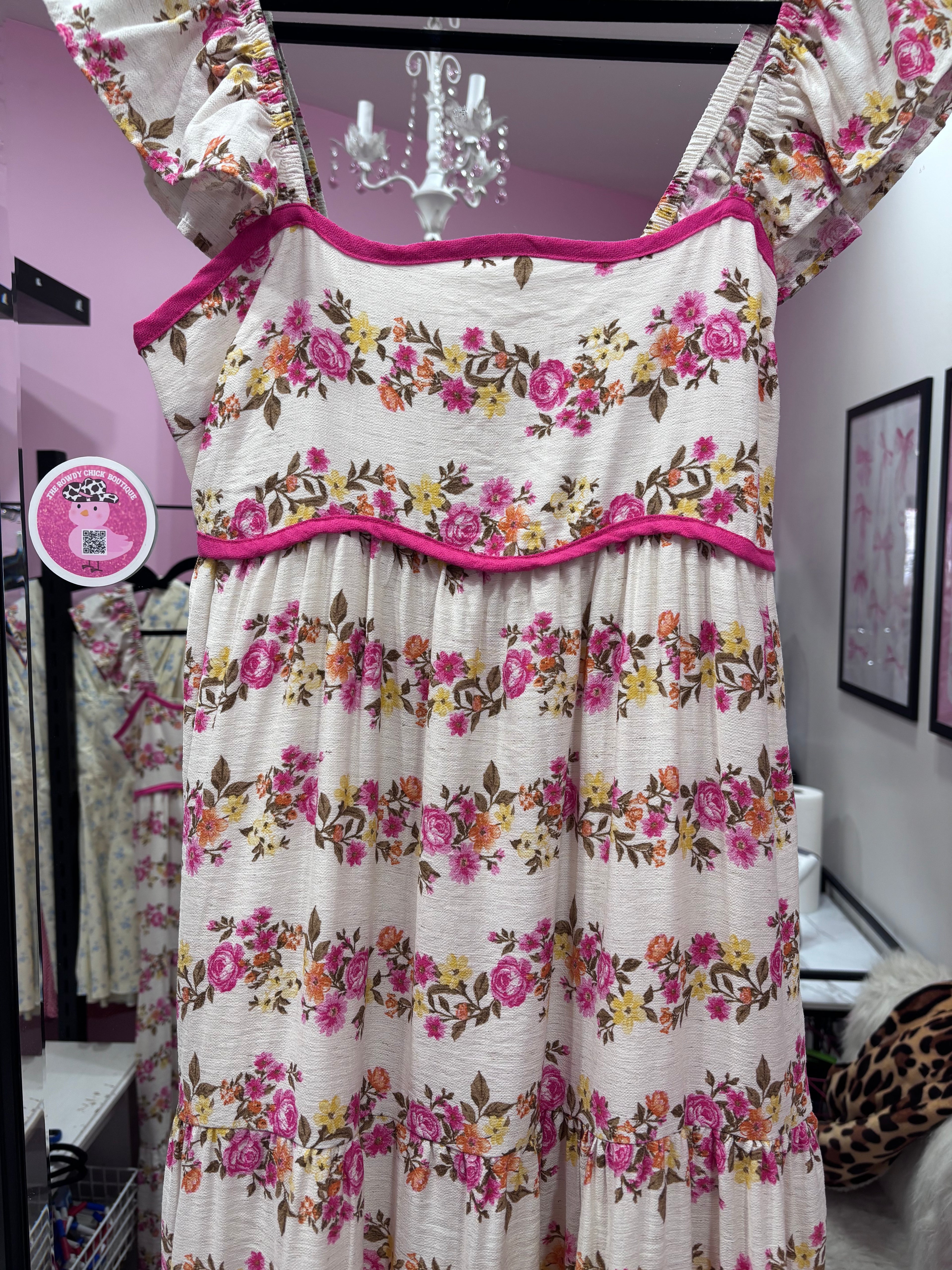 Pink Floral Maxi Dress