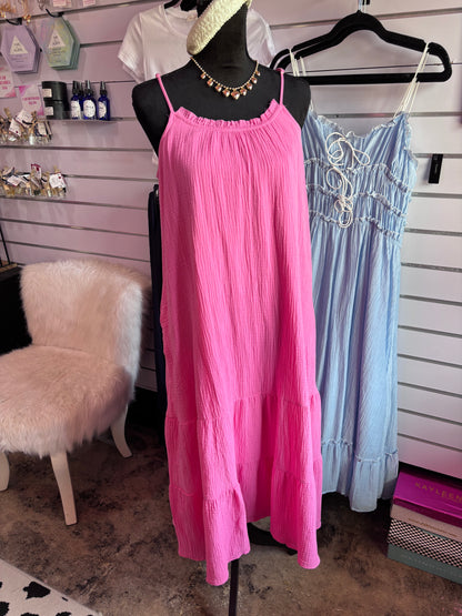 SALE: Vacation Maxi Dress: HOT PINK