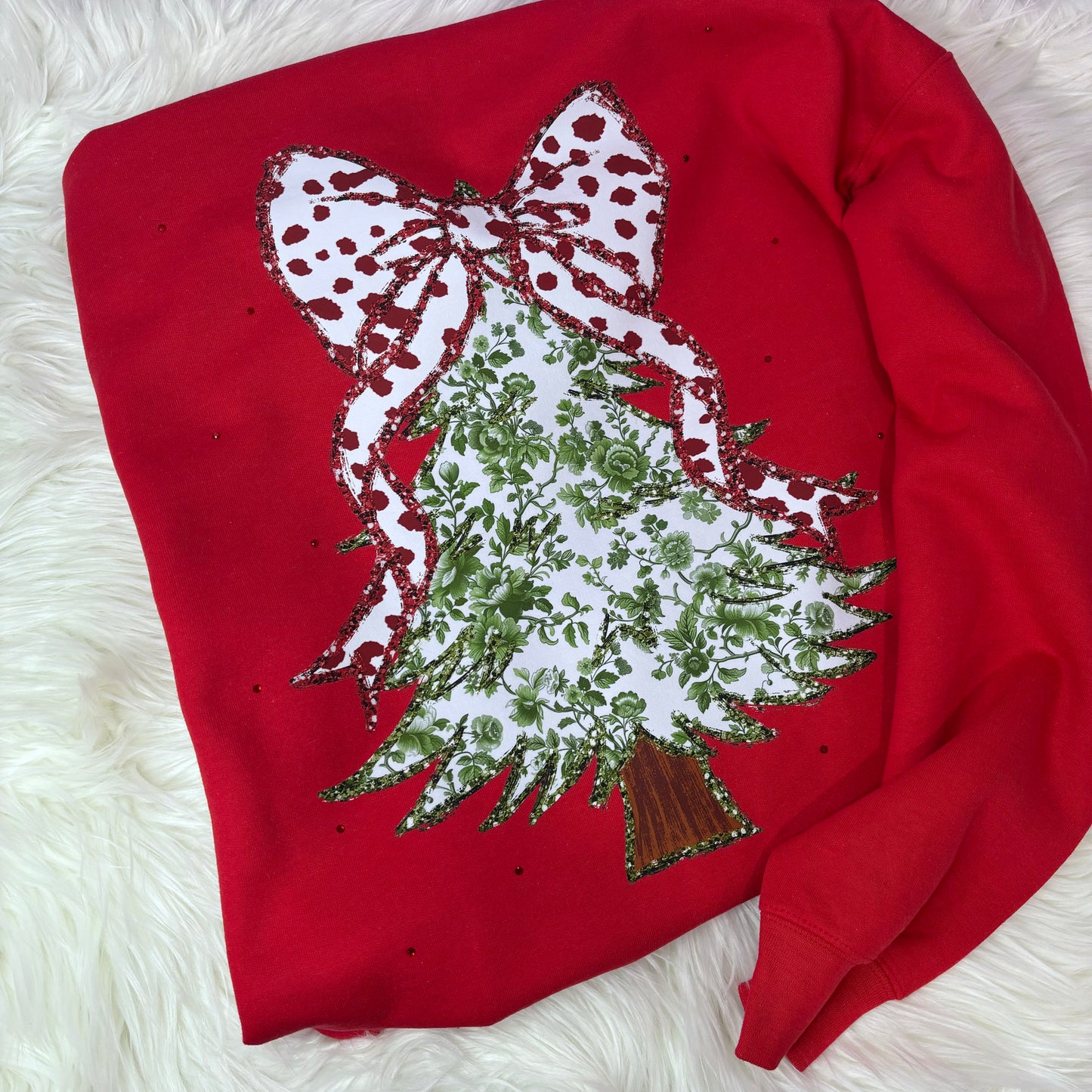 Red- Christmas Tree Crewneck