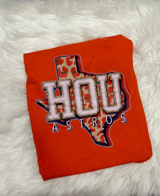 Leopard Texas Astros T-shirt