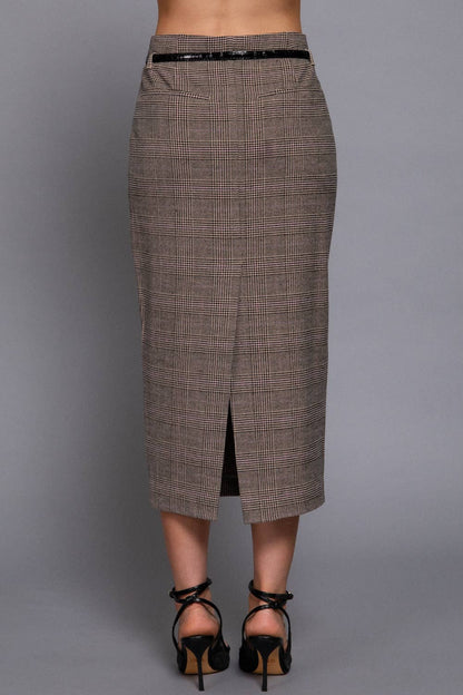 The Uptown Plaid Midi Skirt