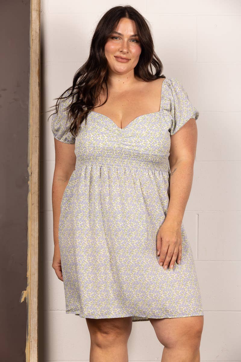 IVORY FLORAL SWEETHEART PLUS SIZE: IVORY