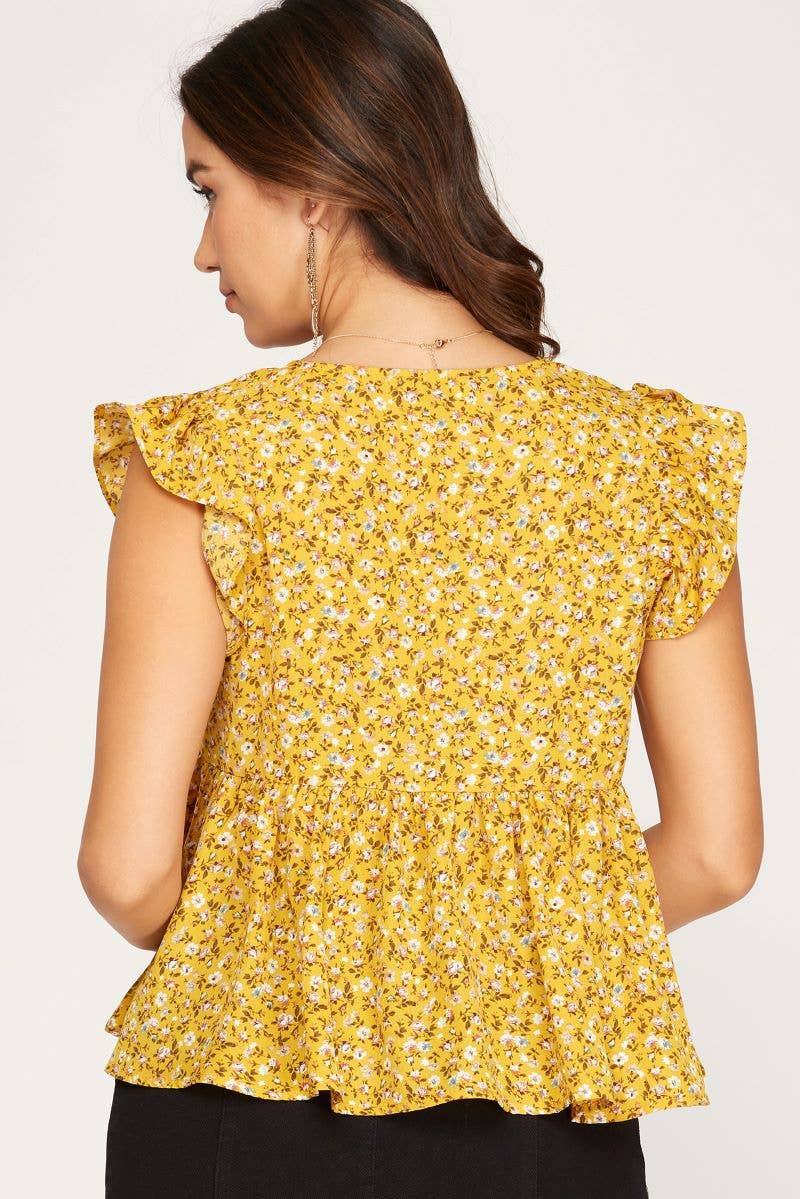 Floral Front Tie Top
