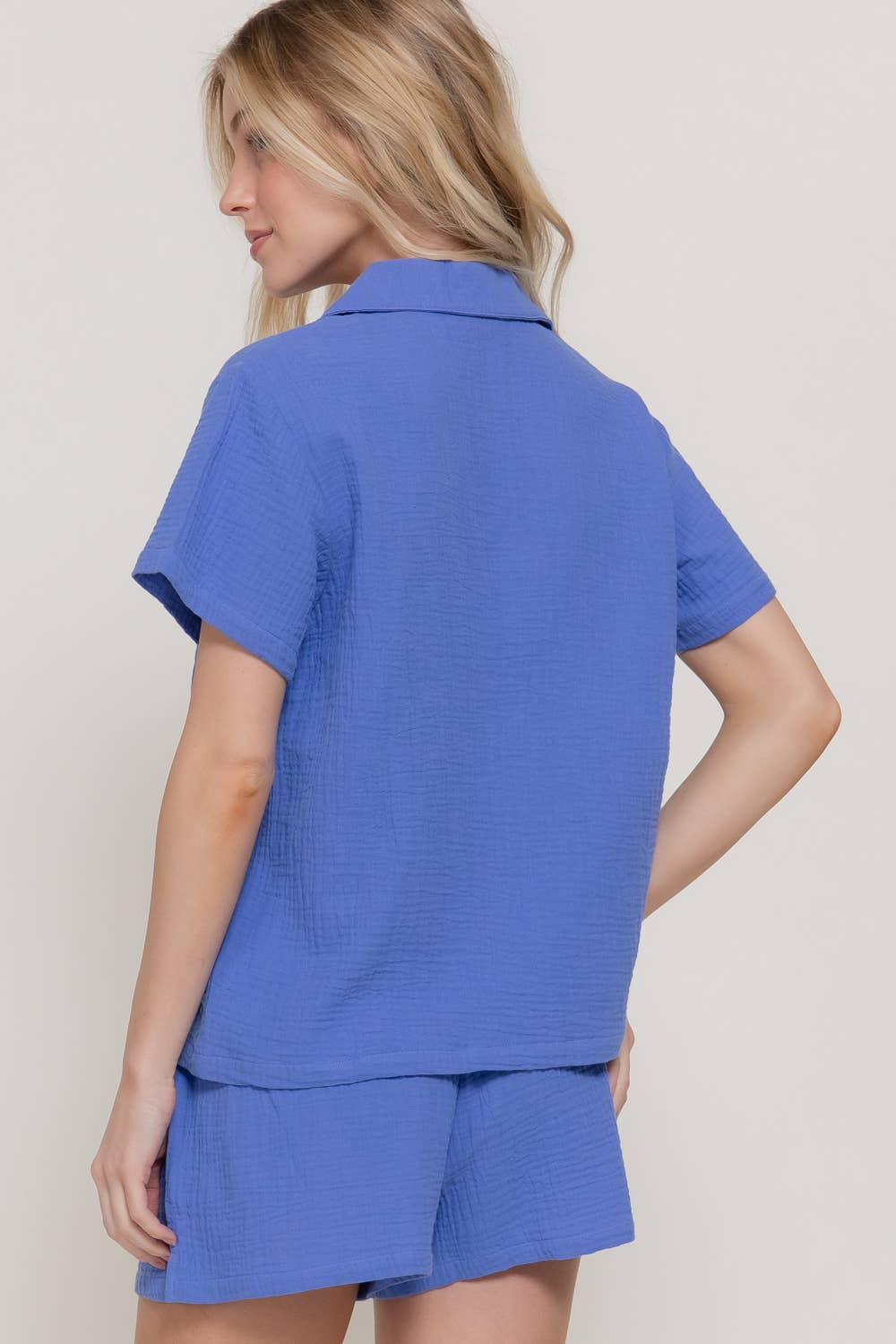 Short Sleeve Resort Set: BLUE