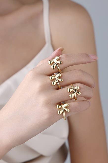 BALLOON BUBBLE MONOGRAM INITIAL ADJUSTABLE RING