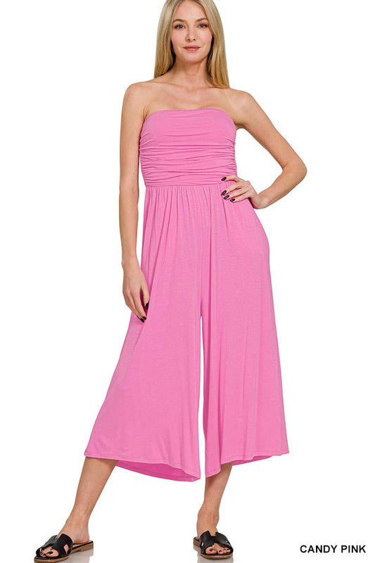 The Bubblegum Breeze Strapless Jumpsuit
