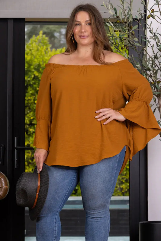 POET BLOUSE OFF SHOULDER TOP- PLUS SIZE