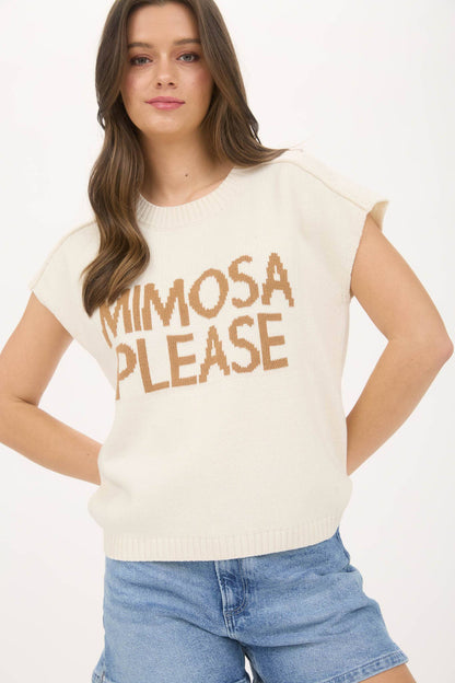 MIMOSA PLEASE PULLOVER SWEATER: IVORY