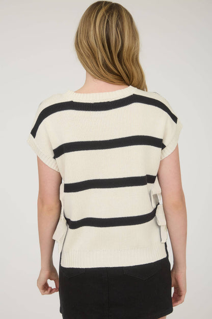 Striped Side Tie Knit Vest