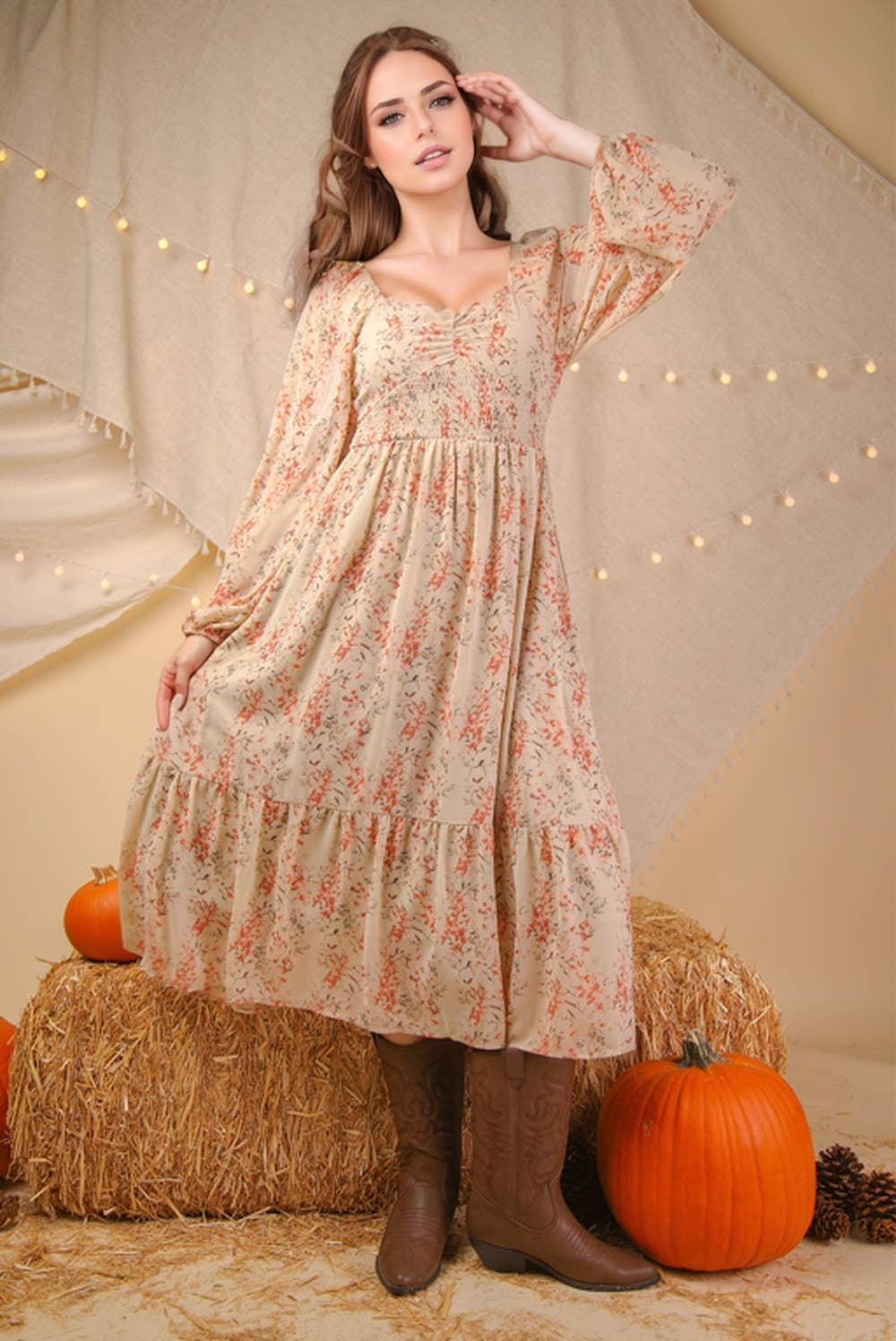 Autumn Whisper Midi Dress
