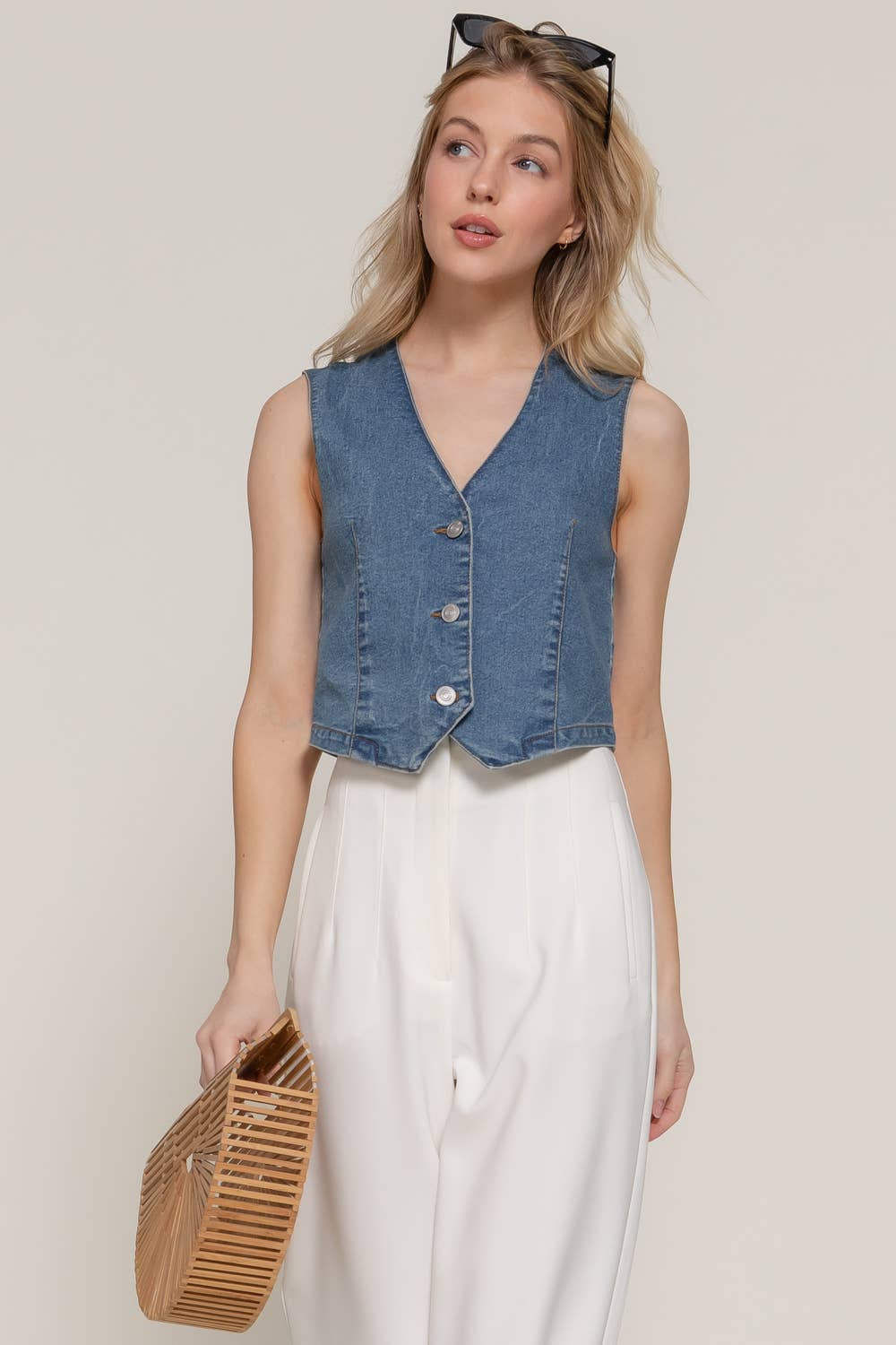 Stretch Denim Vest: Denim