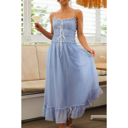 Blue Skies Ruffle Midi